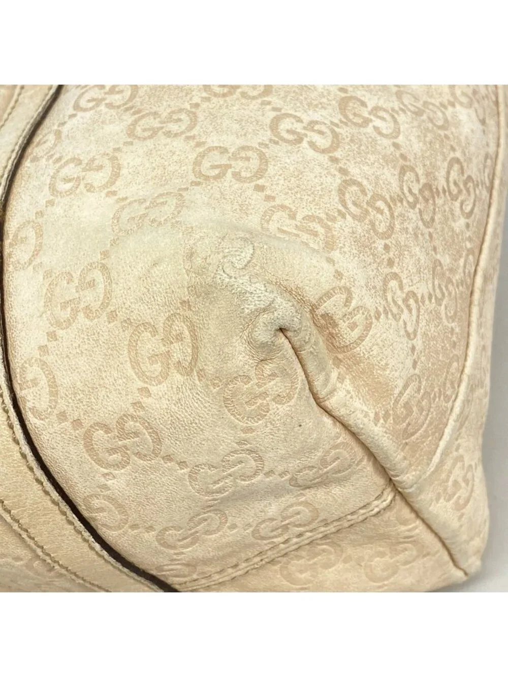 Gucci Tote Guccissima Leather Beige Champagne Gold